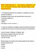 WGU C955 Module 5 &ndash; Descriptive Statistics for Two Variables Practice Set &lpar;Verified Q&A with Explanations&rpar;&period;pdf