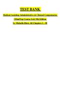 Test bank for Medical Assisting&colon; Administrative & Clinical Competencies&colon; Administrative & Clinical Competencies 9th Edition by Michelle Blesi &vert;ISBN&semi;9780357502815&vert;Guide A&plus;