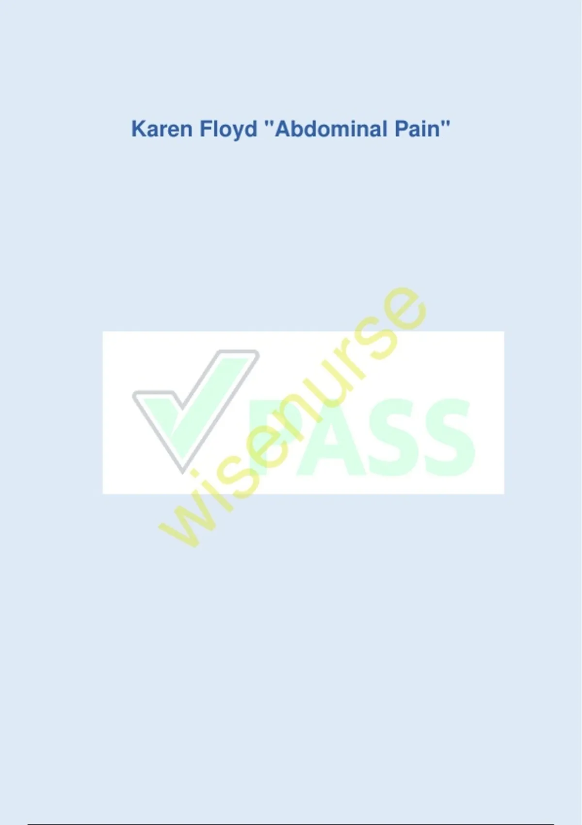 Abdominal Pain Questions and Answers by Karen Floyd | Clinical Case ...