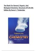 Test Bank for General&comma; Organic&comma; and Biological Chemistry&colon; Structures of Life 6th Edition by Karen C&period; Timberlake&vert; 9780135214121&vert; All Chapters 1-24&vert; LATEST