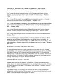 MBA 620&comma; FINANCIAL MANAGEMENT &lpar;REVIEW&rpar;