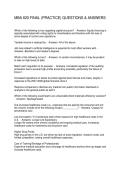 MBA 620 FINAL &lpar;PRACTICE&rpar; QUESTIONS & ANSWERS