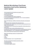 Medical Microbiology Final Exam Questions And Correct Solutions&vert; Latest Update