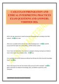 CASLI EXAM PREPARATION AND ETHICAL INTERPRETING PRACTICES EXAM QUESTIONS AND ANSWERS&period; VERIFIED 2026&period;
