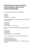 Microbiology Final Review Multiple Choice Questions With Correct Answers&vert; 2026 Update