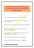 CASLI GENERALIST KNOWLEDGE EXAM QUESTIONS AND ANSWERS&period; VERIFIED 2026&period;