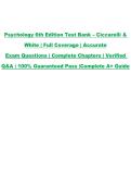 Psychology 6th Edition Test Bank &ndash; Ciccarelli & White &vert; Full Coverage &vert; Accurate Exam Questions &vert; Complete Chapters &vert; Verified Q&A &vert; 100&percnt; Guaranteed Pass &vert;Complete A&plus; Guide