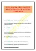 CASLI GENERALIST KNOWLEDGE EXAM QUESTIONS AND ANSWERS&period; VERIFIED 2026&period;