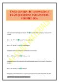 CASLI GENERALIST KNOWLEDGE EXAM QUESTIONS AND ANSWERS&period; VERIFIED 2026&period;