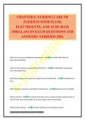 CHAPTER 6&colon; NURSING CARE OF PATIENTS WITH FLUID&comma; ELECTROLYTE&comma; AND ACID&ndash;BASE IMBALANCES EXAM QUESTIONS AND ANSWERS&period; VERIFIED 2026&period;