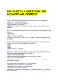 FIN 300 EXAM 1 QUESTIONS AND ANSWERS ALL CORRECT 