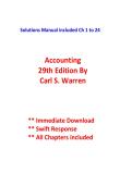 Accounting 29th Edition Solutions Manual Complete Answers with Solution 2025&sol; 2026