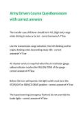 Army Drivers Course Questions exam with correct answers