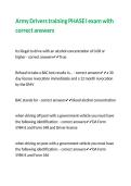Army Drivers training PHASE I exam with correct answers