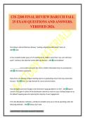 CIS 2200 FINAL REVIEW BARUCH FALL 25 EXAM QUESTIONS AND ANSWERS&period; VERIFIED 2026&period;