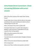 Army Master Driver Course Exam - Check on Learning 2026 exam with correct answers