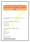 RRT CLINICAL SIMULATION EXAM QUESTIONS AND ANSWERS&period; VERIFIED 2026&period;
