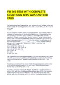 FIN 300 TEST WITH COMPLETE SOLUTIONS 100&percnt; GUARANTEED PASS