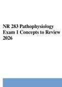 NR 283 Pathophysiology Exam 1 &ndash; Concepts to Review &vert; Latest Update 2026 &vert; Actual Exam Focus &vert; A&plus; Exam Prep