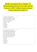 Health Assessment Jarvis Chapter 23&colon; Musculoskeletal System Test bank with all Correct & 100&percnt; Verified Answers &vert;Latest Version &vert;Already Graded A&plus; 