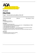 2025 AQA A-Level POLITICS 7152&sol;1  Paper 1 Government and politics of the UK  Question paper and Marking scheme Merged