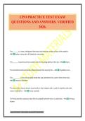 CPO PRACTICE TEST EXAM QUESTIONS AND ANSWERS&period; VERIFIED 2026&period;