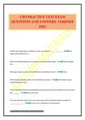 CPO PRACTICE TEST EXAM QUESTIONS AND ANSWERS&period; VERIFIED 2026&period;