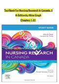Test Bank for Nursing Research in Canada 5th Edition by Mina Singh &vert; Chapters 1-21 &vert; Complete Practice Questions & Answers