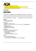 2025 AQA A-Level HISTORY 7042&sol;1G  Component 1F Industrialisation and the people&colon; Britain&comma; c1783&ndash;1885  Question paper and Marking scheme Merged