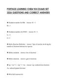 PORTAGE LEARNING CHEM 104 EXAMS SET 2026 QUESTIONS AND CORRECT ANSWERS
