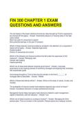 FIN 300 CHAPTER 1 EXAM QUESTIONS AND ANSWERS