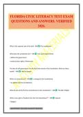 FLORIDA CIVIC LITERACY TEST EXAM QUESTIONS AND ANSWERS&period; VERIFIED 2026