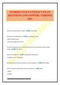 FLORIDA CIVICS LITERACY EXAM QUESTIONS AND ANSWERS&period; VERIFIED 2026&period;