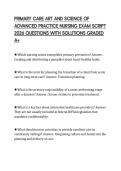 PRIMARY CARE ART AND SCIENCE OF ADVANCED PRACTICE NURSING EXAM SCRIPT 2026 QUESTIONS WITH SOLUTIONS GRADED A&plus;