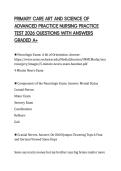 PRIMARY CARE ART AND SCIENCE OF ADVANCED PRACTICE NURSING PRACTICE TEST 2026 QUESTIONS WITH ANSWERS GRADED A&plus;