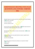 GERONTOLOGY HESI PRACTICE EXAM QUESTIONS AND ANSWERS&period; VERIFIED 2026