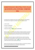GERONTOLOGY HESI PRACTICE EXAM QUESTIONS AND ANSWERS&period; VERIFIED 2026&period;
