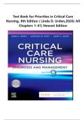 Test Bank For Critical Care Nurising Diognosis And Management 10th Edition By Linda D&period; Urden Dnsc Rn Cns Faan &lpar;Editor&rpar;&comma; & 2 More Latest Edition 2026
