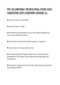 PSY 103 MIDTERM 1 REVIEW FINAL PAPER 2026 QUESTIONS WITH ANSWERS GRADED A&plus;
