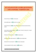 ICU EXAM STUDY GUIDE QUESTIONS AND ANSWERS&period; VERIFIED 2026&period;