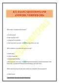 ICU EXAM 3 QUESTIONS AND ANSWERS&period; VERIFIED 2026&period;