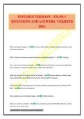 INFUSION THERAPY - EXAM 1 QUESTIONS AND ANSWERS&period; VERIFIED 2026&period;