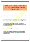LETRS UNITS 5 - 8 PRE & POST TEST EXAM QUESTIONS AND ANSWERS&period; VERIFIED 2026&period;