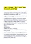 FIN 3113 EXAM 2 QUESTIONS AND CORRECT ANSWERS