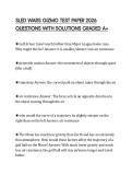 SLED WARS GIZMO TEST PAPER 2026 QUESTIONS WITH SOLUTIONS GRADED A&plus;