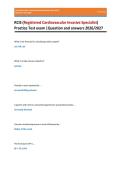 RCIS &lpar;Registered Cardiovascular Invasive Specialist&rpar; Practice Test exam &vert;Question and answers 2026&sol;2027 