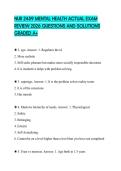 NUR 2459 MENTAL HEALTH ACTUAL EXAM REVIEW 2026 QUESTIONS AND SOLUTIONS GRADED A&plus;