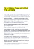 FIN 3113 FINAL EXAM QUESTIONS AND ANSWERS