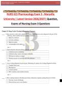 NURS 615 Pharmacology Exam 3 - Maryville University &vert; Latest Version 2026&sol;2027&vert; Question&comma; Exams of Nursing Exam 3 Questions