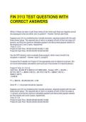FIN 3113 TEST QUESTIONS WITH CORRECT ANSWERS